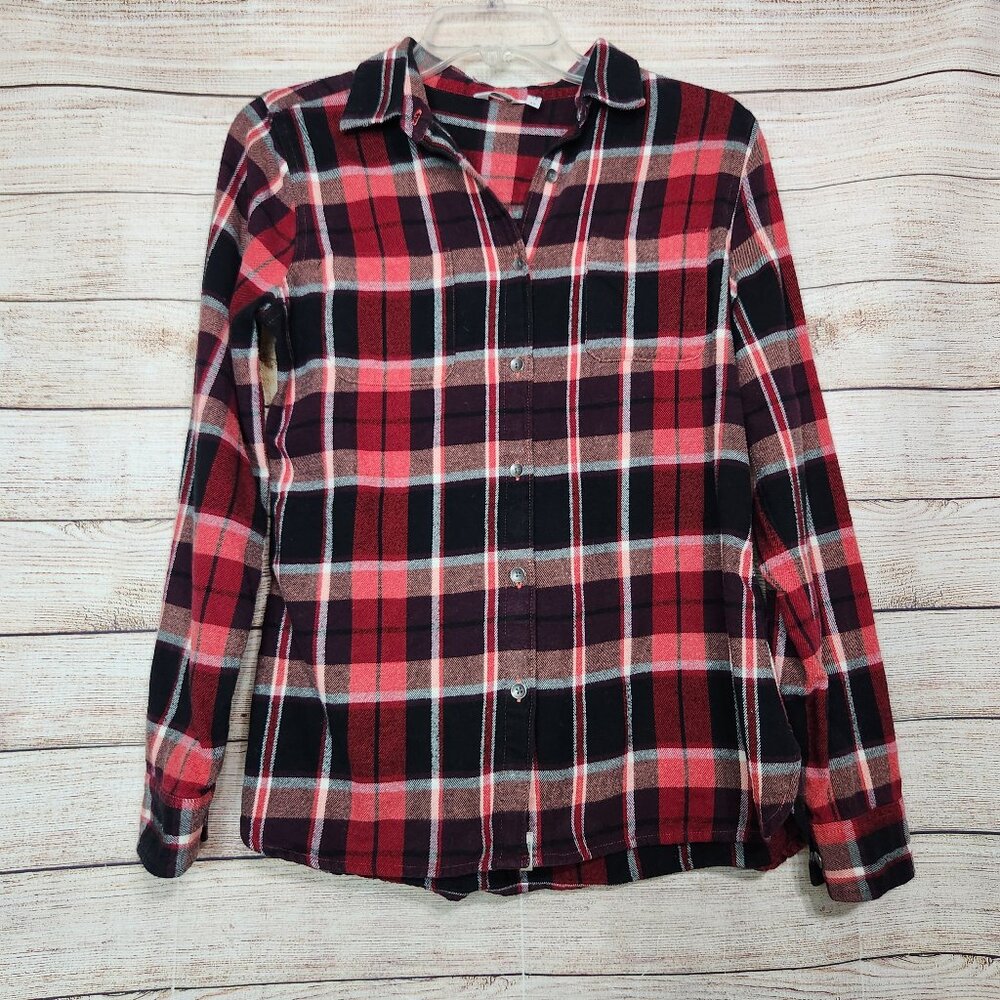 VINTAGE Woolrich Shirt Women's S/P Red Buffalo Plaid Button Up Cotton